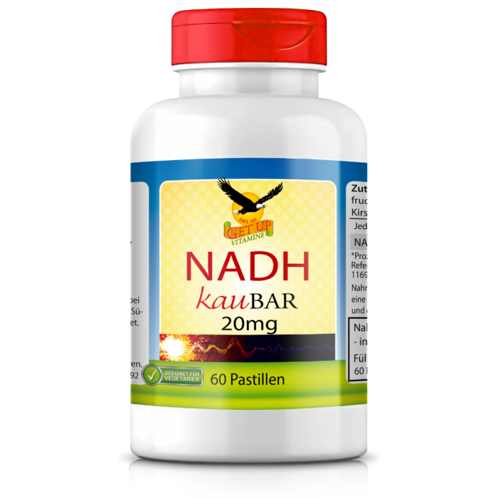 NADH 20mg von GetUP, 60 Kirsch-Lutschpastillen mit Xylit NADH 20mg von GetUP, 60 Kirsch-Lutschpastillen mit Xylit