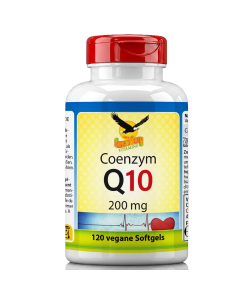 Coenzym Q10 200 mg, vegane Formel, 120 Weichkapseln in einer Dose, Nahrungserg&auml;nzungsmittel f&uuml;r Energie und Zellschutz