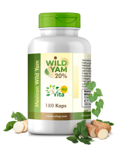 Wild Yam Wurzel 20% Extrakt | 180 Kapseln je 150mg Diosgenin