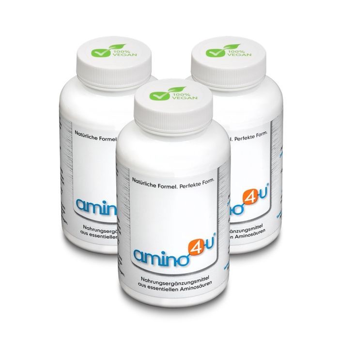 3 Packungen Amino4u - alle 8 L-Aminosäuren | 360 Presslinge zu je 1g