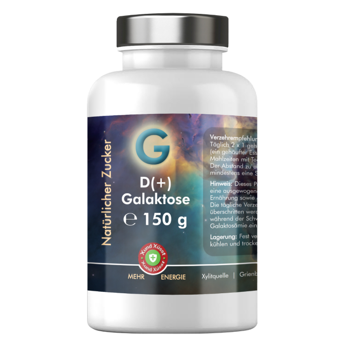 D-Galactose | feinstes Pulver | 150g Dose | laktosefreier Schleimzucker main product photo