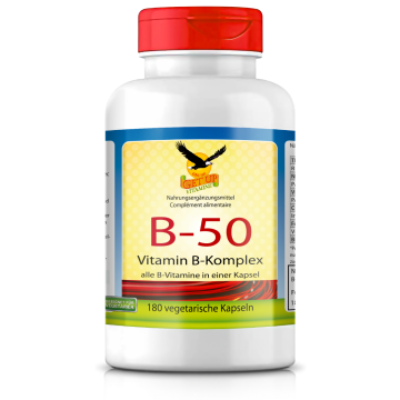 Vitamin B Komplex  | 180 Kapseln | Vitamin B1, B2, B3, B5, B6, B12, Biotin, PABA, Folsäure, Cholin & Inositol | vegetarisch
