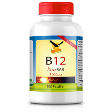 Vitamin B12 (Methylcobalamin) | 100 Lutschpastillen | zuckerfrei mit Kirschgeschmack